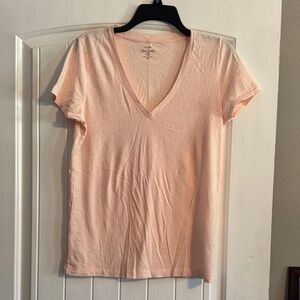 J.‎ Crew Soft Peach V-Neck Short Sleeve Tee